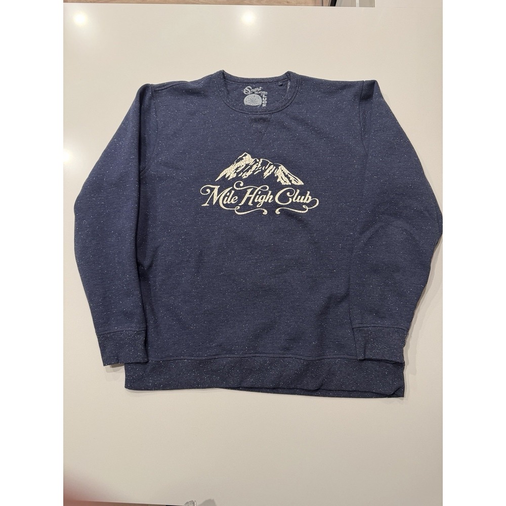 Lucky Brand Sweatshirt Mens 'Mile High Club' Navy Blue Large Used